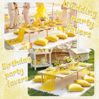 91 x 71 Extra Large Outdoor Boho Picnic Blanket with Yellow Table Runner, 6 Throw Pillow Covers 6 Napkins Woven Cotton Yarn Oversize Beach Blanket Washable Picnic Camp Wedding