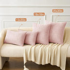 MIULEE Pack of 2 Couch Valentines Throw Pillow Covers 20x20 Inch Soft Spring Pink Chenille Pillow Covers for Sofa Living Room Solid Dyed Pillow Cases
