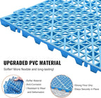 VEVOR Interlocking Tiles, 55Pcs 12 x 12 in, Soft PVC Drainage Tile Mat, Non Slip & Wear-Resistant Splicing Drainage Mat, Floor Tile Drain Holes for Restroom, Bathroom, Kitchen, Pool, Blue