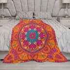 Mandala Throw Blanket Indian Abstract Hippie Bohemian Art Floral Texture Pattern Blanket for Sofa Bed Couch Chair Or Dorm 70"x80"