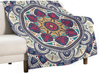 Abstract Mandala Throw Blanket Indian Hippie Bohemian Art Floral Texture Pattern Blanket for Sofa Bed Couch Chair Or Dorm 30"x40"