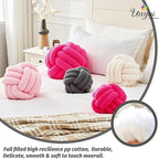Uvvyui Knot Pillow Ball, Soft Home Decorative Pillows, Round Throw Pillow, Handmade Knotted Plush Pillow, Round Boucle Pillow Cushion (8.6 Inches Dark Gray)