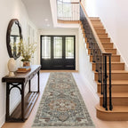 Washable Runner Rug 2.6x8 Runners for Hallways, Ultra-Thin Carpet Runners for Entryway Anti Slip Backing Runner Rugs for Kitchen Laundry Room Indoor Hallway (Grey/Brown/Tan)