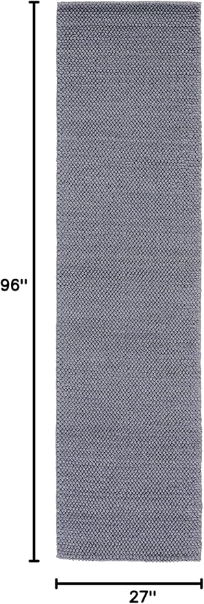 SAFAVIEH Natura Collection Runner Rug - 2'3" x 8', Dark Grey, Handmade Wool, Ideal for Bedroom, Foyer, Hallway, Entryway (NAT425H)