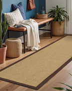 DEXI Jute Hallway Runner Rug 3x10, Woven Braided Natural Fiber Non Slip Runner Inside, Farmhouse Runners Carpet Indoor for Entryway Kitchen Luandry, Natural/Brown