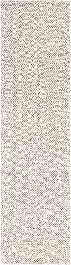SAFAVIEH Natura Collection Runner Rug - 2'3" x 7' Runner, Grey & Ivory, Handmade Wool Blend, Textured Design, Ideal for Hallway, Bedroom, Foyer (NAT425F)