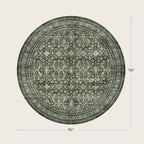 Lofus 8ft Area Rugs for Living Room, Green Washable Area Rug with Non-Slip Backing,Soft Boho Carpets for Bedroom Dining Room Home Office Indoor Nursery