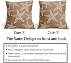 Kawani Tan Brown Starfish Ocean Pillow Covers 18X18 Inch Summer Nautical Coastal Beach Decorative Pillow Cases Set of 2 Cotton Linen Throw Pillows Seasonal Home Decor for Sofa Couch Cushion Outdoor