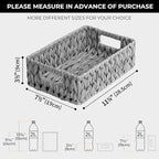 GRANNY SAYS Wicker Baskets for Storage, Waterproof Storage Baskets, Odorless Wicker Basket with Handles, Decorative Storage Containers, Gray Basket for Pantry Storage, 2-Pack