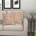 Burnt Orange Floral Pillow Covers 22x22 Set of 2 Vintage Rustic Old Style Cute Small Flower Cream Print Decorative Outdoor Pillowcases Farmhouse Throw Cushion Case Decor for Couch Sofa Bed