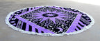 Round Beach Tapestry Turquoise Mandala Throw/Boho Hippie Beach Blanket Roundie/Indian Cotton Bohemian Large Round Table Cloth-Home Decor/Yoga Mat Meditation Picnic Rug (70", Purple)