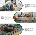 Moynesa Leopard 5x7 Area Rug, Boho Washable Living Room Rug, Non Slip Rugs for Bedroom, Ultra Thin Soft Animal Print Throw Floor Carpet for Office Dining Room, Green