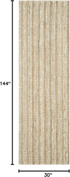 SAFAVIEH Natural Fiber Collection Runner Rug - 2'6" x 12', Sage & Natural Brown, Handmade Jute, Farmhouse Style, Chunky Textured Thick Pile (NF447S)
