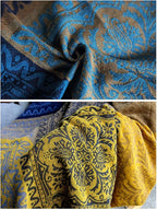Bohemian Throw Blanket for Couch，Colorful Chenille Tassels Boho Woven Hippie Throw Blankets for Couch Bed Sofa Chair Recliner Loveseat , Bohemian Fringe Tassels Decor Home (Blue, Large 86102Inches)