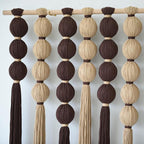 IOWER Macrame Wall Hanging Large Boho Wall Decor Natural Brown Khaki Sphericity Cotton Textile Fiber Yarn Wall Art Handmade For Livingroom Bedroom Wedding Party 39" Wx39 L