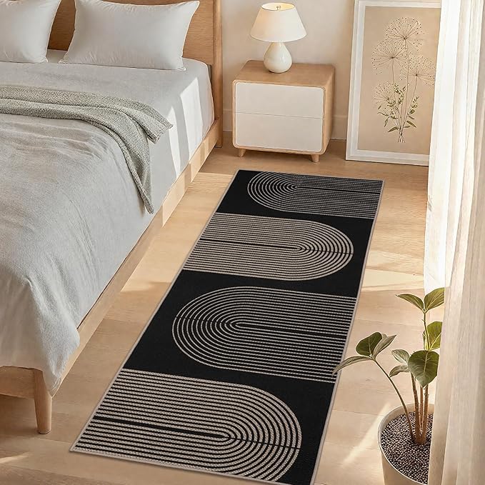 GarveeHome Modern Rainbow Easy Jute Runner Rug, 2x6 Rug for Hallways - Non-Slip Indoor Outdoor Carpet, Washable for High Traffic Laundry Room, Kitchen, Entryway