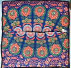 ICC 24" Orange Peacock Mandala Barmeri Large Floor Pillow Cover Cushion Meditation Seating Ottoman Throw Cover Hippie Decorative Zipped Bohemian Pouf Ottoman Pom Pom Cases 24" Square