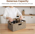 StorageWorks Large Wicker Baskets for Organizing, Seagrass Storage Basket with Built-in Handles for Pantry, Entryway, Living Room, 1 Pack