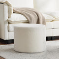Bezseller Soft Boucle Pouf Ottoman, Comfortable Foot Rest, Full Foam Filling Footstool for Living Room, Bedroom, Lightweight Comfort and Charm Floor Poof Seating Perfect to Rest Your Feet, Beige