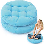 Jerify Floor Pillow Cushions Large Round Square Large Meditation Floor Pillow for Classroom Adult Meditation Picnic Party Seating Learning Daycare School(Round,Bright Blue,2 Pcs)
