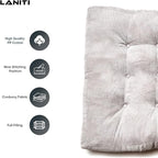LANITI 24” Inch Extra Large Floor Cushions Tufted Floor Pillow for Adults Square Meditation Ultimate Comfort Oversized Pillows for Floor Cushion (Grey)
