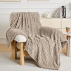 50x70 Inch Brown Throw Blanket - Soft & Fluffy Fleece, Cute & Aesthetic, Perfect for Sofa, Couch, Chair, Bed, Living Room & Bedroom, All-Season Use, Plush & Cozy Decorative Blanket