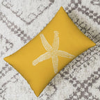 Coastal Pillow Covers 12x20 Inch Set of 2 Yellow Coral Starfish Throw Pillows Nautical Ocean Decorations Summer Linen Beach Pillowcase Outdoor Decor Farmhouse Cushion Case for Home Bedroom