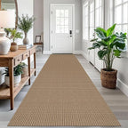 EARTHALL Runner Rug 3x12 Ft Washable Runners for Hallways Extra Long Woven Non Slip Entryway Runner Braided Kitchen Runner Indoor Outdoor Carpet Runners for Entryway, Hall, Foyers, Orange/Tan/Brown