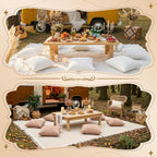 Extra Large Outdoor Boho Picnic Blanket with Table Runner and 6 Throw Pillows Covers for Outdoor Essentials Beach Accessories Basket Set Oversized Manta Yard Outside Mat Wedding Party Decor Sage Green