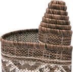 Rugs.com Outdoor Aztec Collection Rug – 13 Ft Round Brown Flatweave-Pile Rug Perfect for Kitchens, Dining Rooms