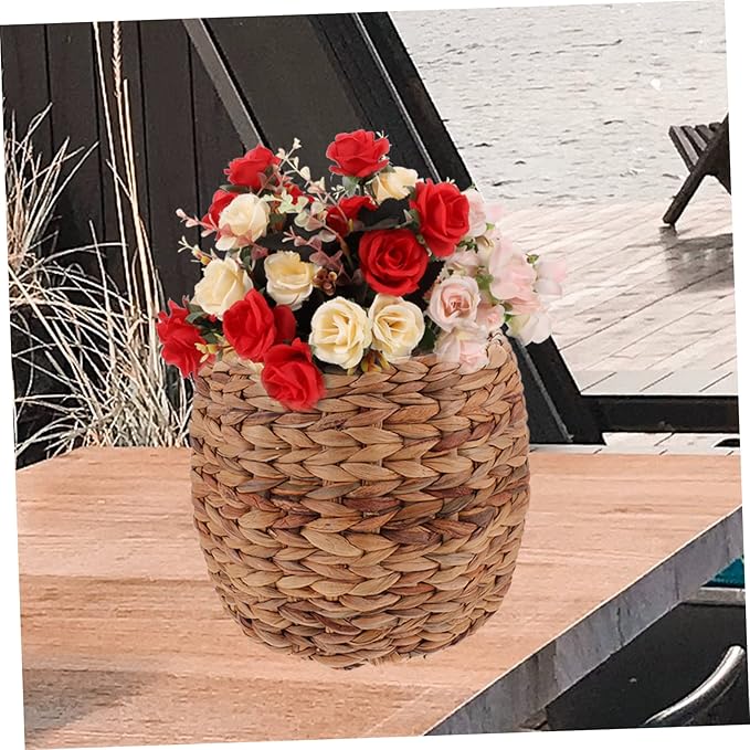 Seagrass Basket for Plant Desktop Woven Storage Basket Hyacinth Decorative Pot Organizer