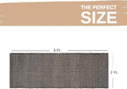 Green Jute & Cotton Braided Rug Runner 2' x 6' – Reversible Soft Hallway, Kitchen, Entryway Rug