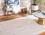 Unique Loom Braided Jute Collection Area Rug - Dhaka (5' 1" x 8' Rectangle, White)