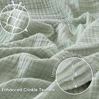 PHF 100% Cotton Muslin Throw Blanket 50" x 60", 4-Layer Lightweight Gauze Throw, Breathable Cloud-Soft Minimalist Blanket for Bed, Couch, Camping & Baby, Sage Green, Ideal Gift