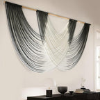 Jakalin Large Macrame Wall Hanging Black Dip Dyed Fiber Wall Art Macrame Wall Decor Boho Home Decor Bedroom Living Room,59" W x 35" L