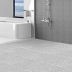 VEVOR Modular Interlocking Cushion, 12 Pack 12" x 12" Splicing Drainage Mats, Soft PVC Interlocking Drainage Floor Tiles, Non-Slip Drainage Holes for Restroom, Bathroom, Kitchen, Pool, Wet Areas, Gray