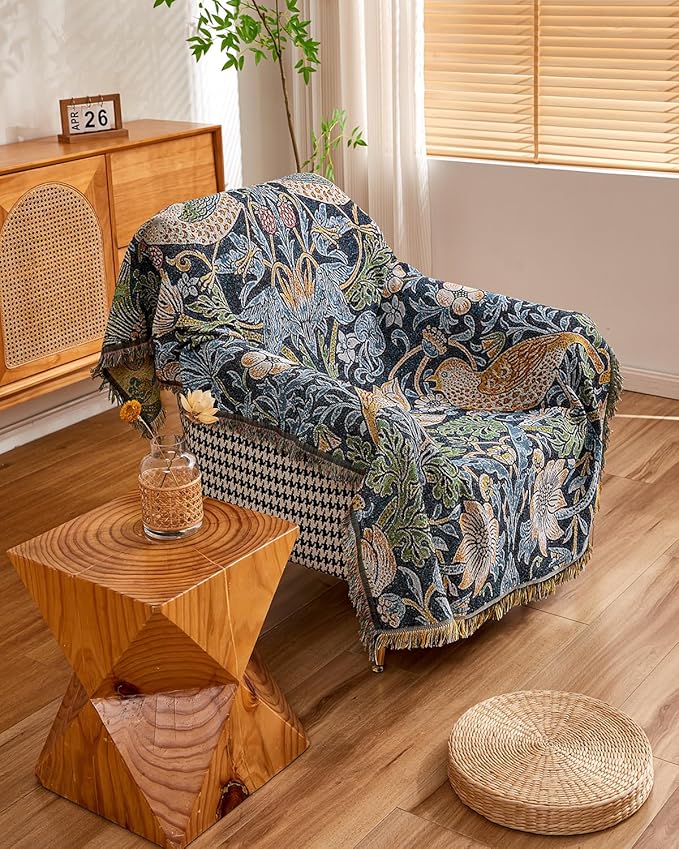 Erke Chair Recliner Cover Boho Throw Blanket Hippie Room Decor Wall Tapestry Outdoor Picnic Camping Rug Mattress Beach Towel Sofa Furniture Slipcover Bohemian 50”x70” The Bird and Strawberry
