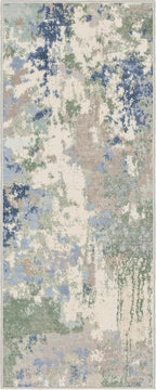 GENIMO 2X5 Washable Modern Runner Rug for Hallway, Non-Slip Low Pile Chenille Print Rug, Soft Rugs for Indoor Entryway Kitchen Corridor, Sage Mist