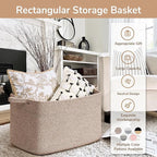 Goodpick Blanket Basket, Woven Baskets for Storage, Extra Large Storage Basket for Clothes, Toys, Dirty Clothes Basket for Laundry, Living Room, 23.6" x 15.7" x 13.8", Brown, 85L
