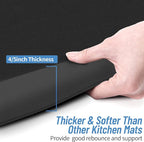 4/5 Inch Thick Kitchen Mat - Cushioned Anti Fatigue Mats for Kitchen Floor - Easy to Clean, Waterproof, Non-Slip Kitchen Rug for Sink, Office, Kitchen (22''x36'' Black)