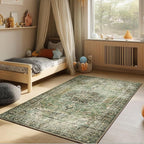 Machine Washable Throw Rugs for Entryway: Door Mat Indoor Entrance 4x6 Small Rug Stain Resistant Non-Slip Low Pile Soft Carpet for Kitchen Front Door Indoor Entrance Entry Bedroom