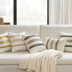 MIULEE Set of 2 Coco Brown Boho Decorative Lumbar Pillow Covers 12x20 Inch Farmhouse Rustic Couch Throw Pillows Modern Cotton Cushion Covers Retro Cute Macrame Woven Spring Decor for Bed Sofa Chair