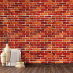 Large Brick Wall Backdrop Tapestry for Christmas, Faux Brick Backdrop Wall Covering Removable Red Tablecloth, Medieval Castle Stone Photo Scene Setter for Winter Curtains Door Decor (98" X 118")
