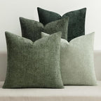 MIULEE Pack of 4 Couch Throw Pillow Covers 18x18 Inch Green Soft Decorative Chenille Pillow Covers Farmhouse Accent Cushion Covers for Boho Spring Home Decor Sofa Bedroom Living Room