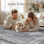 GENIMO Runner Rug 2x12 Non Slip Machine Washable Hallway Runner Rug, Low Pile Lightweight Rugs for Entryway, Hallway, Kitchen and Corridor, Vintage Grey