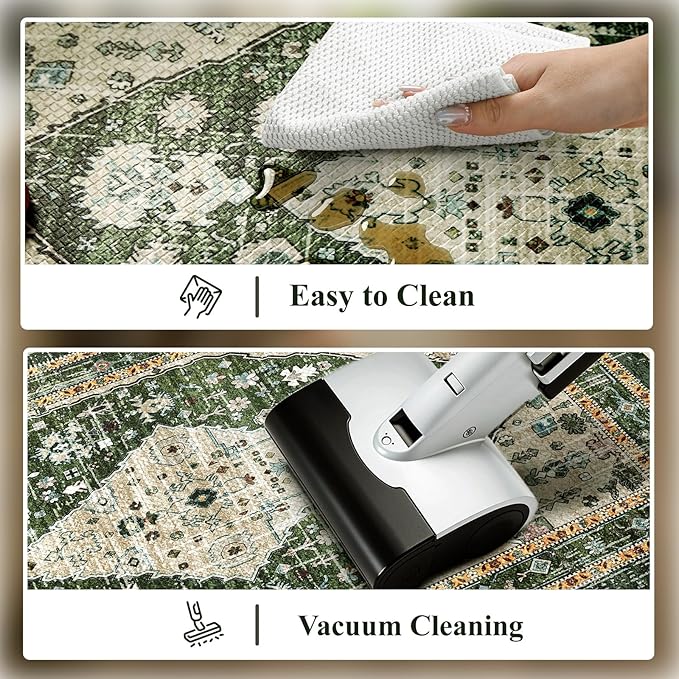 Collive Anti Fatigue Mats for Kitchen Floor, Comfort Non Slip Kitchen Floor Mats Cushioned Standing Desk Mat for Office, Laundry, Sink, 17”x47” Green Waterproof Kitchen Rugs