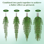 Waipfaru 4Pcs Artificial Hanging Plants, Fake Vines Fake Hanging Plants for Outdoors UV Resistant Ivy Artificial Plants Outdoor Faux Plants Indoor Bedroom Living Room Boho Wall Porch Shelf Decor