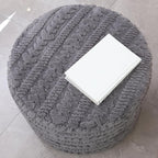 Asuprui Round Footstool Ottoman, 20x14 Inches Multi-Functional Modern Foot Stool,Floor Poufs, Sofa Footrest Extra Seating for Living Room, Entryway, Hallways and Bedrooms (Gray)