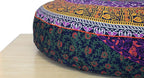 ICC Large Hippie Mandala Round Floor Pillow Cover Ottoman Pouf Cover Daybed Oversized Cotton Cushion Cover with Heavy Duty Zipper Seating Ottoman Poufs Dog-Pets Bed (Yellow 6 kaam Flower, 35" Round)