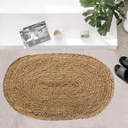 Chardin home Hand Woven Natural Jute Braided Rug – 2x3 Feet Oval | Vintage Boho Reversible Doormat for Entryway, Front Door | Farmhouse Natural Fiber Rugs for Bedroom, Kitchen, Living Room